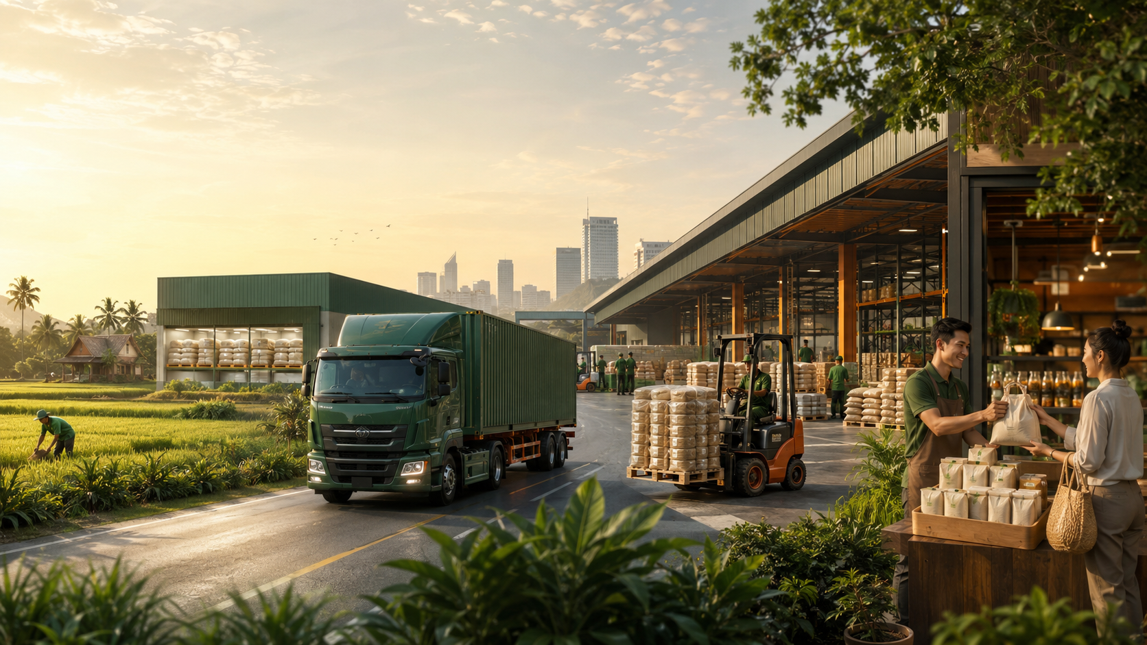 Food products moving through TerraLink's international trade and distribution network